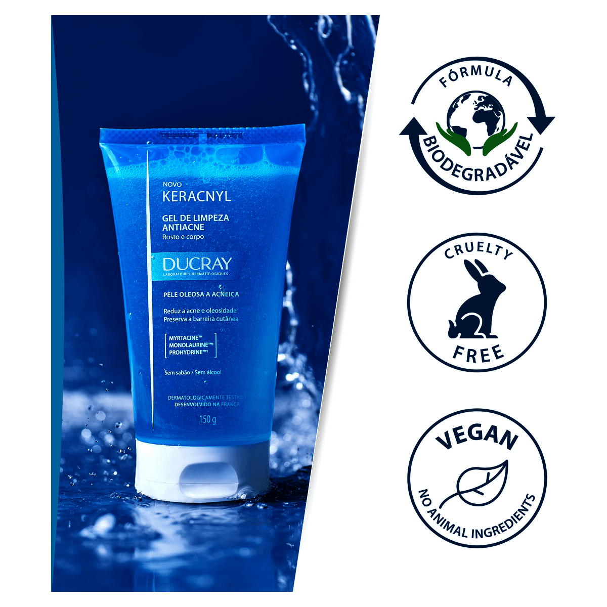 Gel de Limpeza Rosto e Corpo Keracnyl Antiacne Pele Oleosa a Acneica 60g - Preview 7